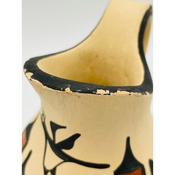 Traditional Zia Pueblo Polychrome Pottery Mini-Pitcher by Robert Pino - Picture 8 of 10